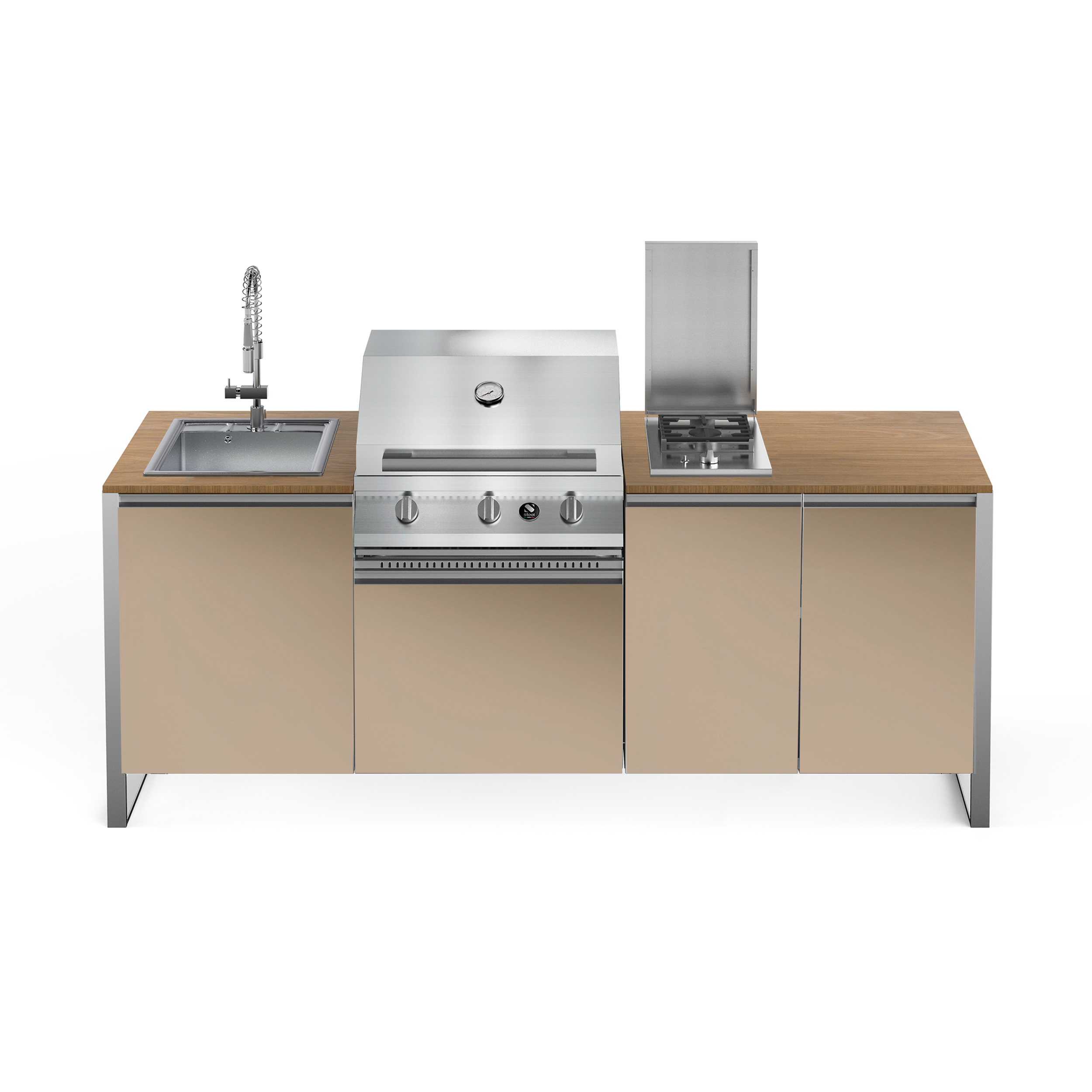 ΚΟΥΖΙΝΑ ΕΞΩΤΕΡΙΚΗΣ ΧΡΗΣΗΣ STEEL GEA LATEMAR23080-QL-NA-CR | BBQ STEEL 70εκ. | ΝΕΡΟΧΥΤΗΣ 40εκ. | ΕΣΤΙΑ ΑΕΡΙΟΥ 3